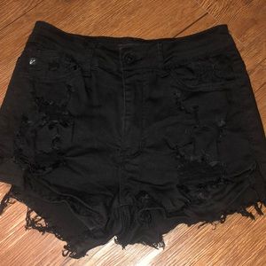 Black Jean shorts